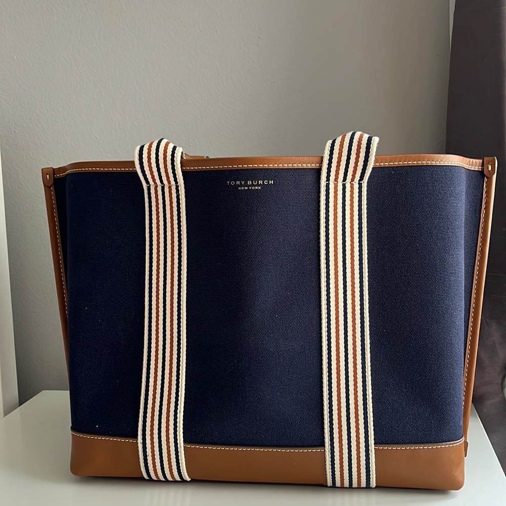 Tory Burch Perry Multi Stripe Canvas Triple